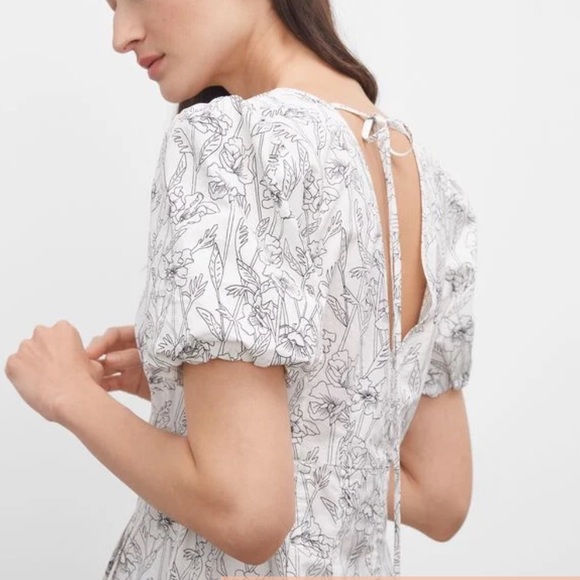 Club Monaco Floral Double V Tie Back Dress - Picture 3 of 11